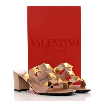 Valentino Garavani Calfskin Roman Stud 60mm Slide Sandals 38 Rose Cannelle 11 of 11