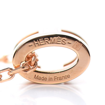 Hermes Lacquered Rose Gold Mini Pop H Pendant Necklace Marron Glace 5 of 6