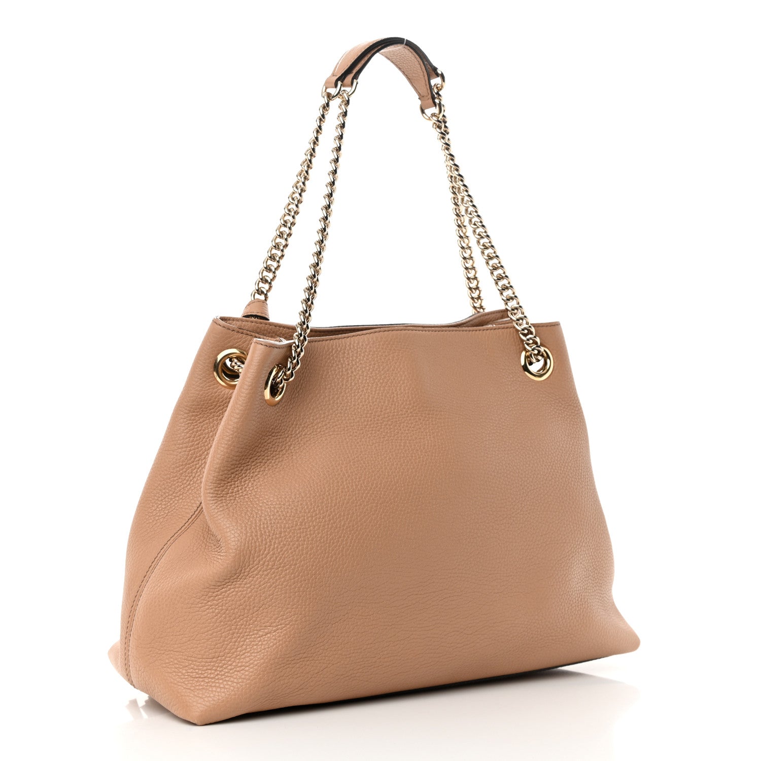Gucci Pebbled Calfskin Medium Soho Chain Shoulder Bag Camelia 3 of 14