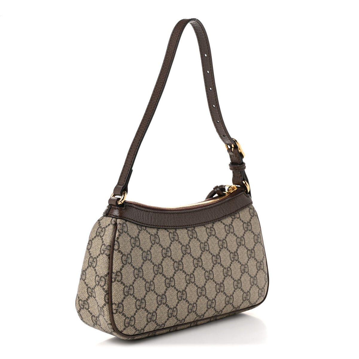 GG Supreme Monogram Textured Dollar Calfskin Small Ophidia Hobo Beige Ebony New Acero