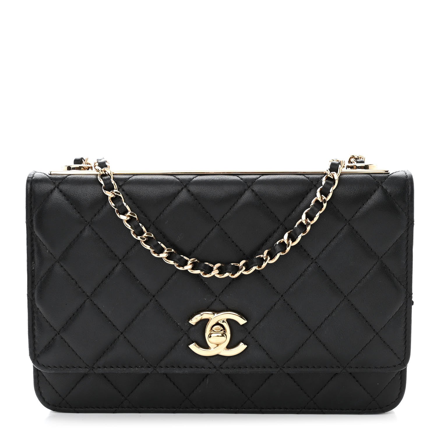 Chanel Lambskin Quilted Trendy CC Wallet On Chain WOC Black 1 of 14