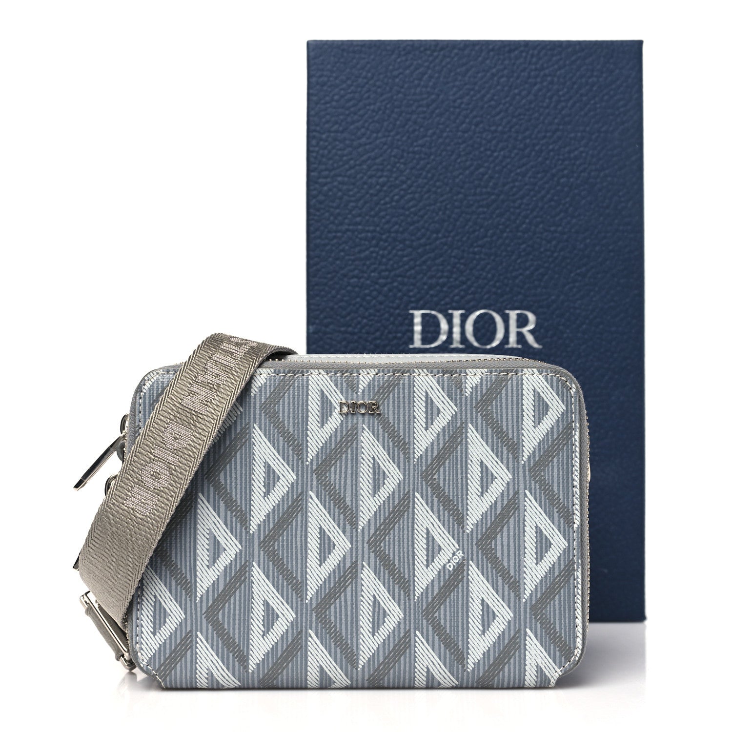 Christian Dior Coated Canvas CD Diamond Messenger Pouch Grey 12 of 12