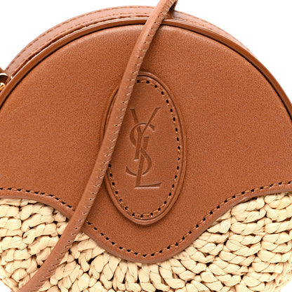 Saint Laurent Raffia Round Camera Bag Beige Naturel 7 of 9