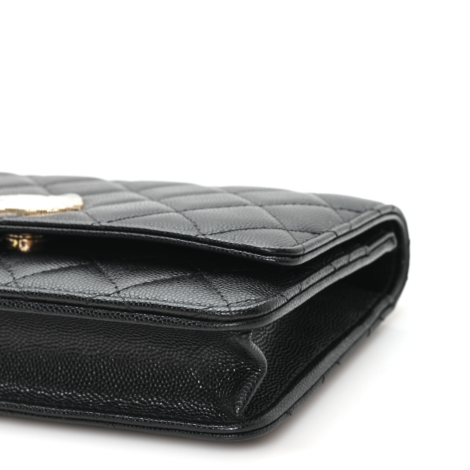 Chanel Caviar Quilted Crystal Heart CC Wallet On Chain WOC Black 11 of 12