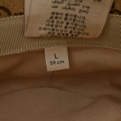 Gucci Monogram Textured Dollar Calfskin GG Jago Bucket Hat L Cacao Beige 10 of 11