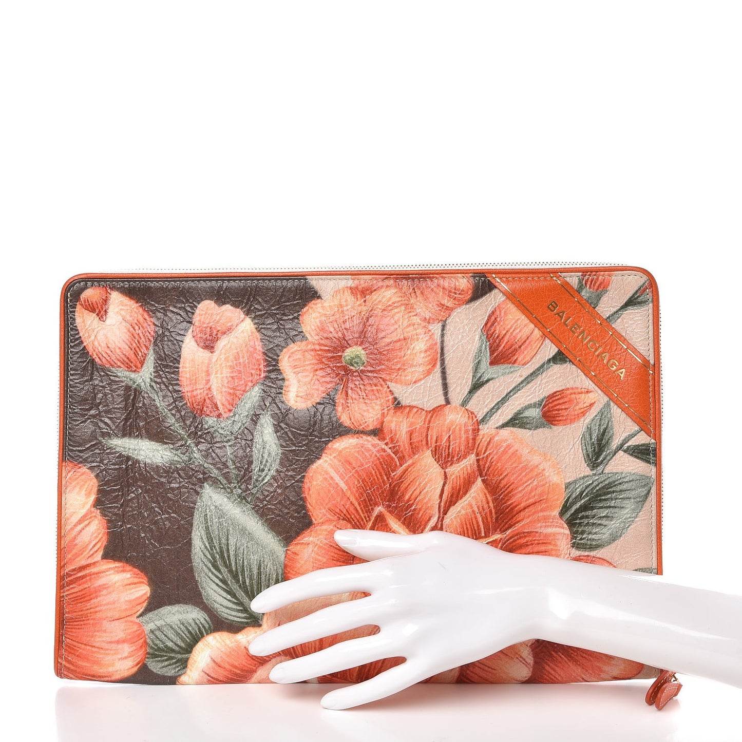 Agneau Floral Print Blanket Pouch Orange