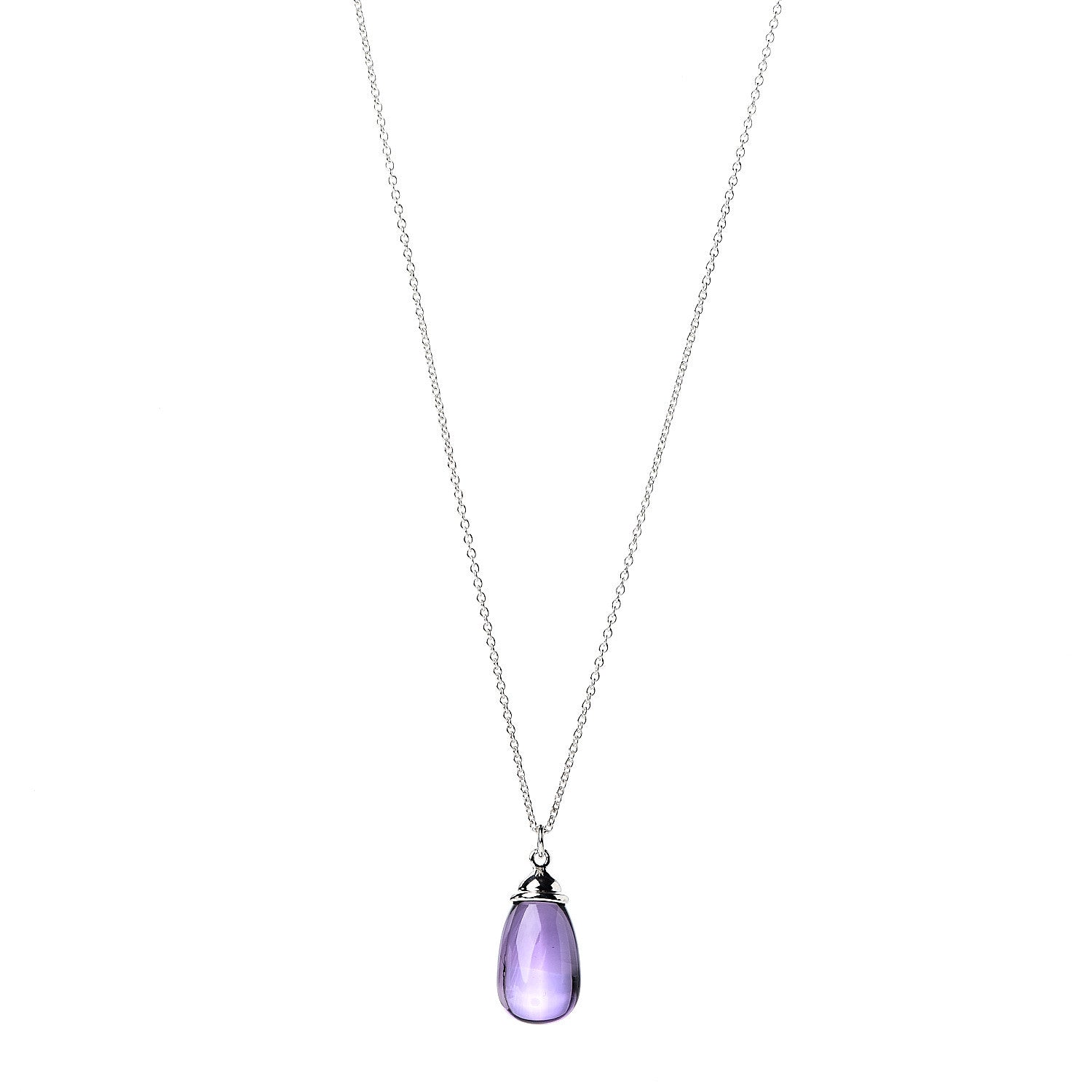 Tiffany Sterling Silver Amethyst Rainbow Drop Pendant Necklace 1 of 3
