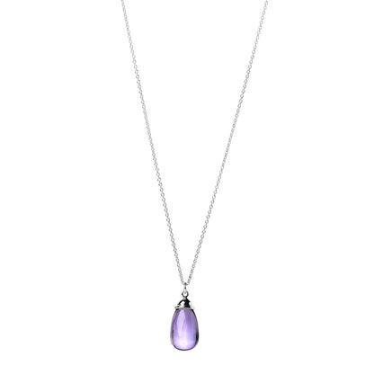 Tiffany Sterling Silver Amethyst Rainbow Drop Pendant Necklace 1 of 3