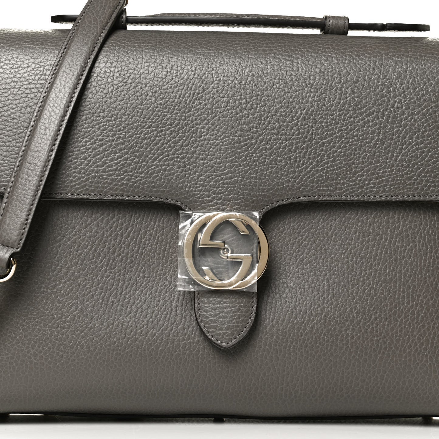 Dollar Calfskin Medium Interlocking G Top Handle Shoulder Bag Loess