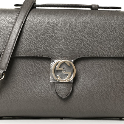 Gucci Dollar Calfskin Medium Interlocking G Top Handle Shoulder Bag Loess 8 of 12