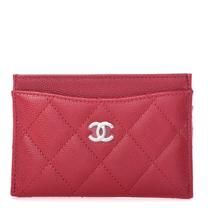 Chanel Caviar Quilted Card Holder Dark Pink 1 of 9