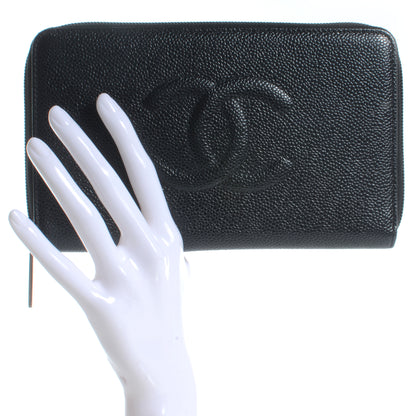 Chanel Caviar Large Zip CC Around Wallet Black 2 of 9
