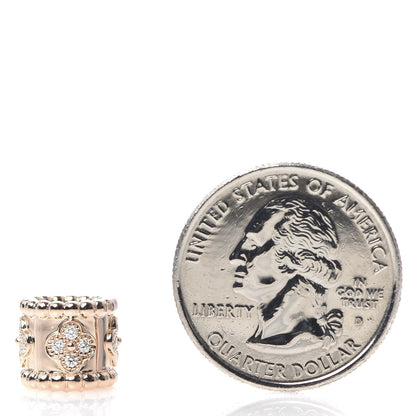 Van Cleef & Arpels 18K Rose Gold Diamond Perlee Clovers Pendant 2 of 5