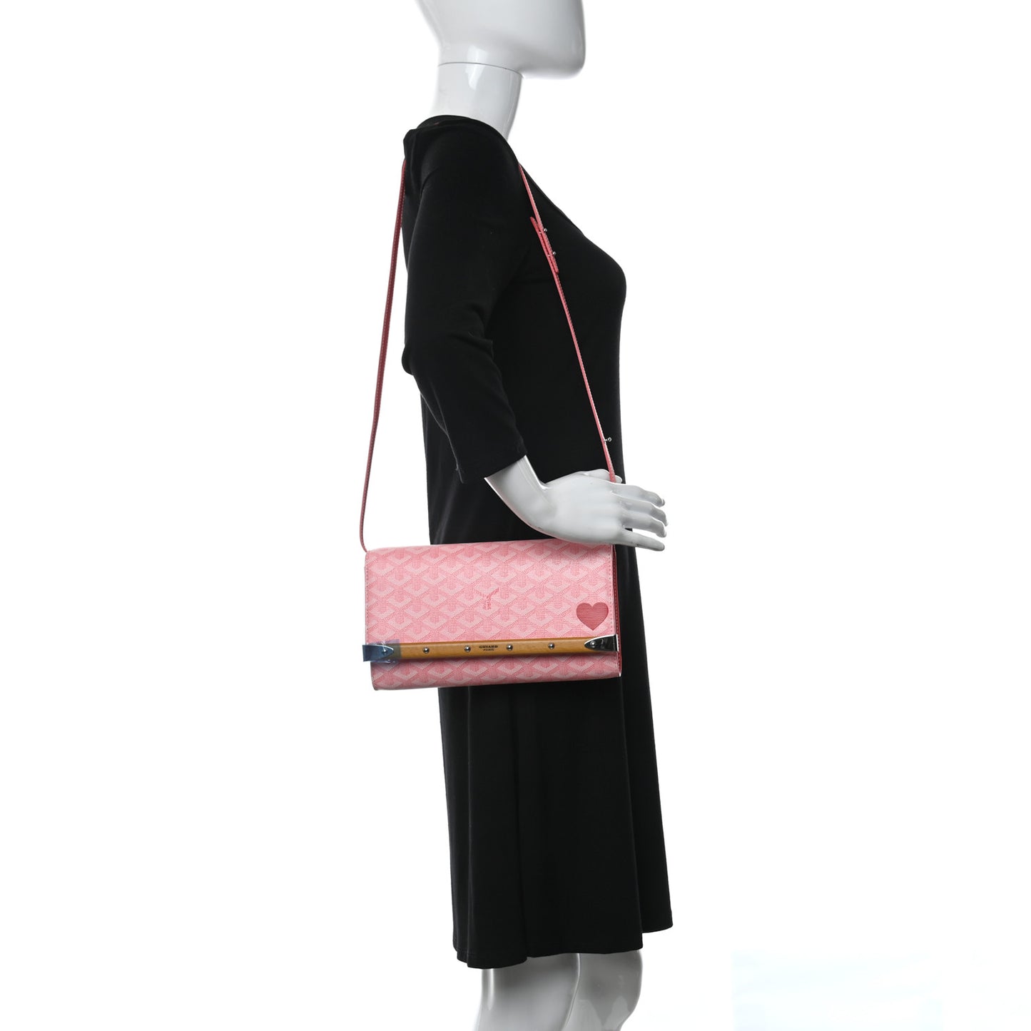 Goyardine Monte Carlo Bois Clutch With Strap Pink