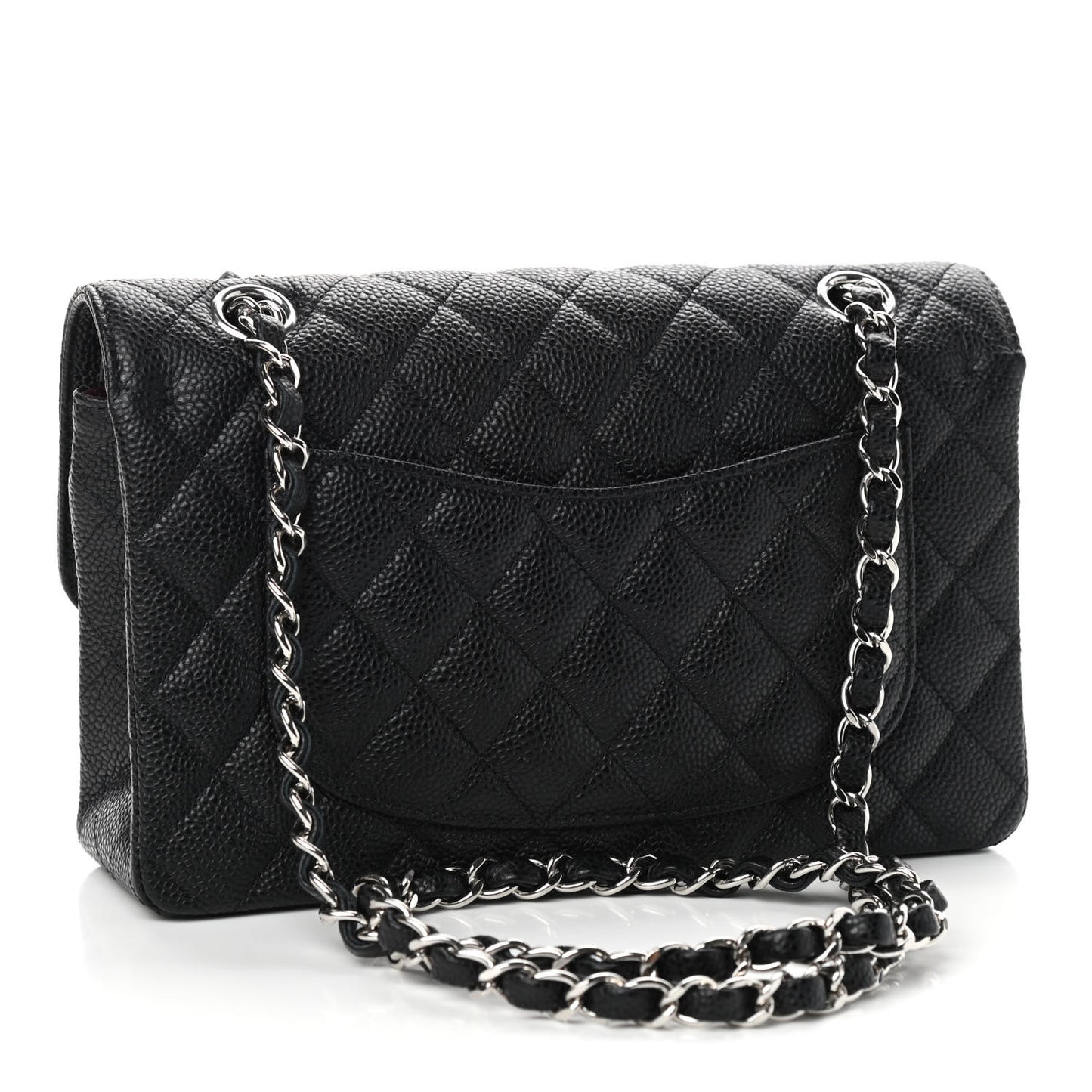 Caviar Quilted Small Double Flap Black