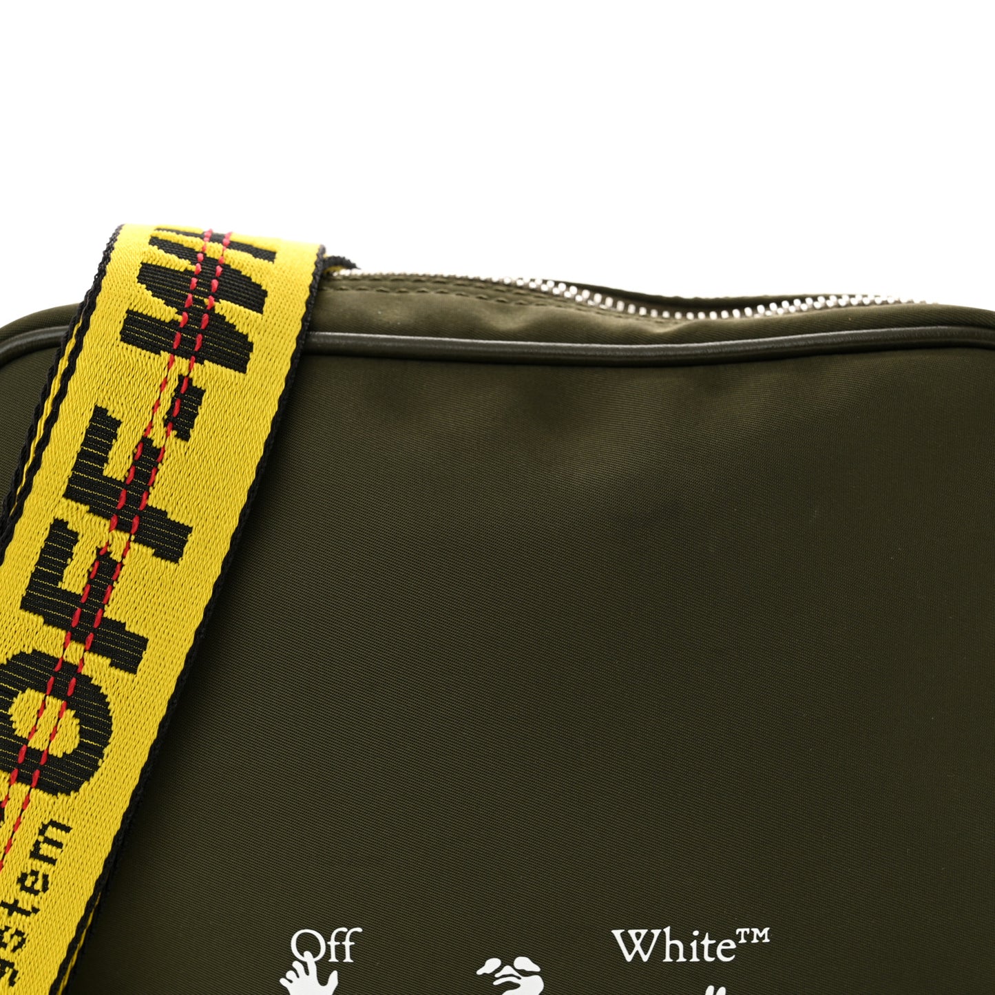 Nylon Logo Print Crossbody Bag Olive Green