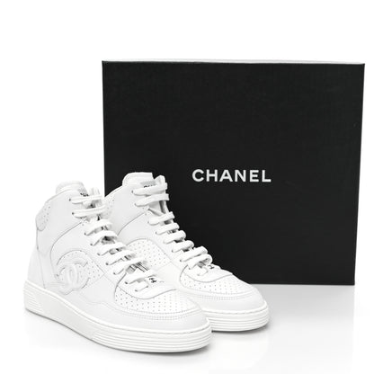 Chanel Calfskin CC High Top Sneaker 38.5 White 9 of 9