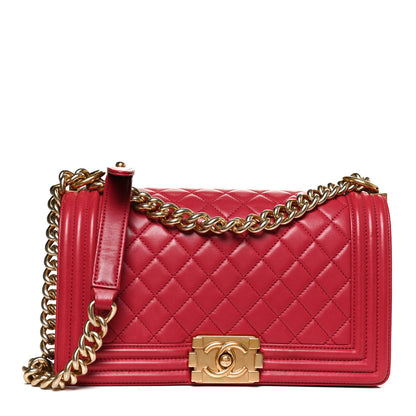 Chanel Lambskin Quilted Medium Boy Flap Red 1 of 14