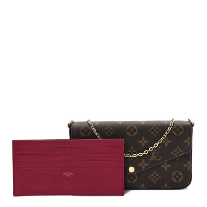 Louis Vuitton Monogram Pochette Felicie Chain Wallet Fuchsia 1 of 3