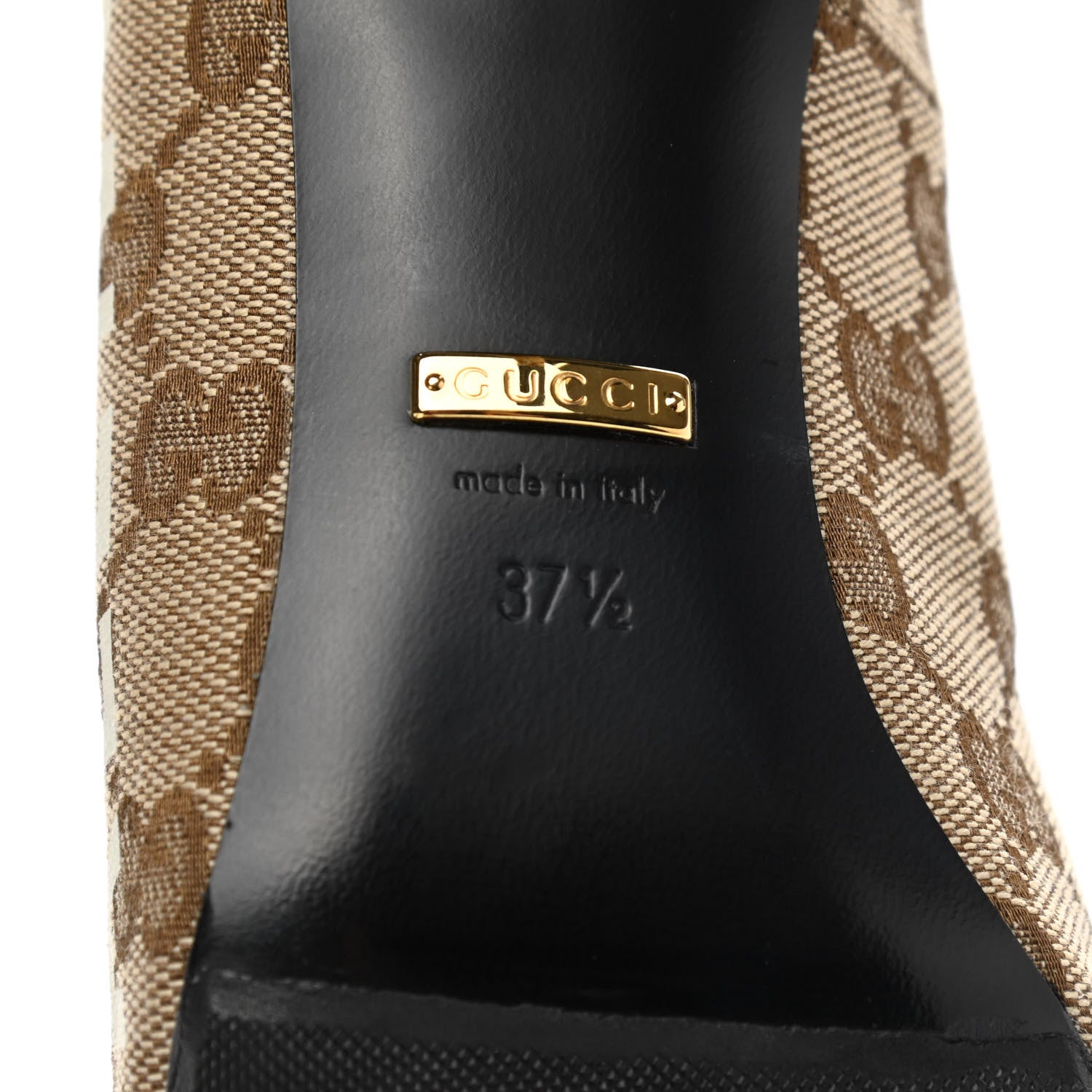 Balenciaga X GUCCI GG Monogram Square Knife 80mm Pumps 37.5 Beige Ebony 6 of 10