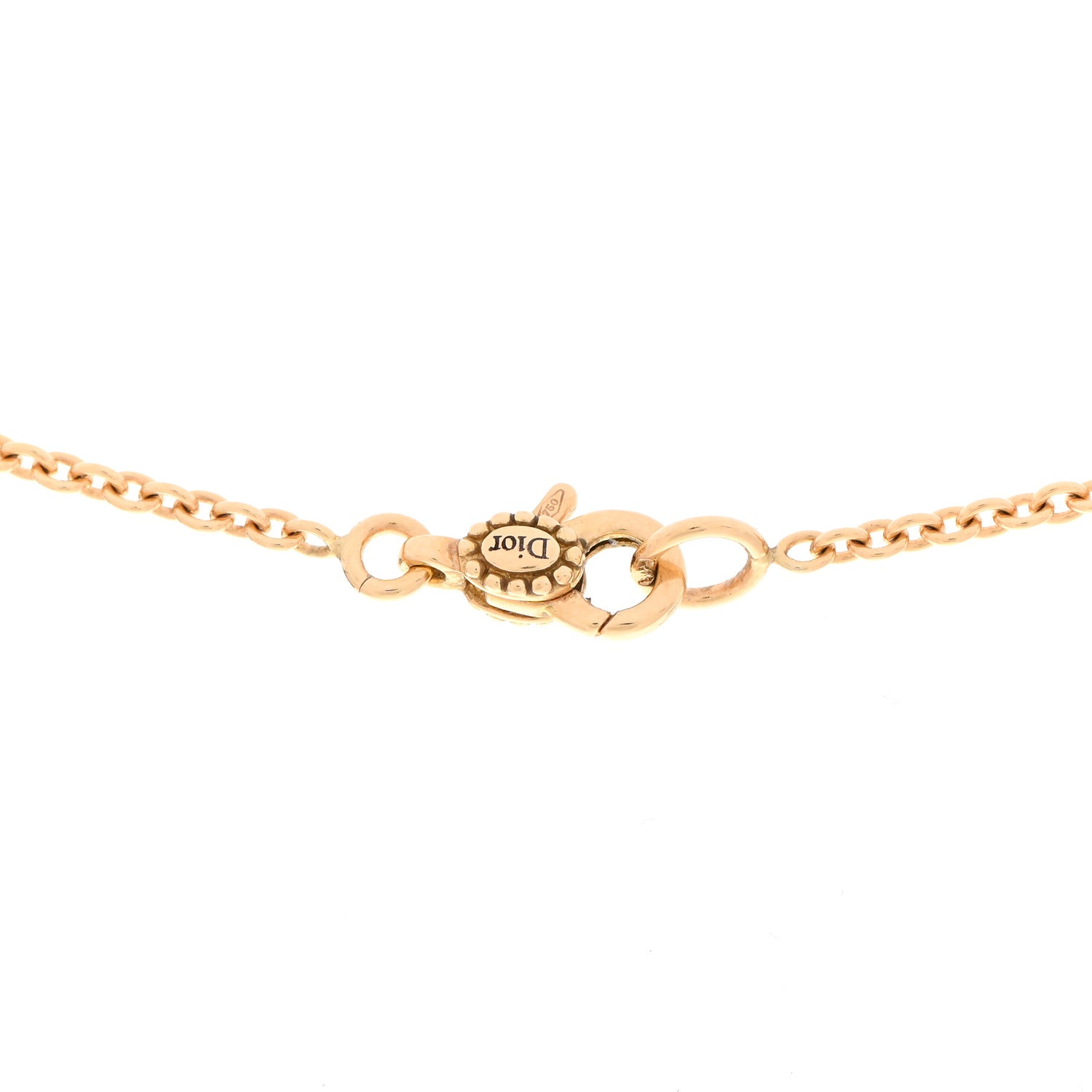 Christian Dior 18K Yellow Gold Diamond Mother of Pearl Rose Des Vents Medallion Necklace 5 of 8