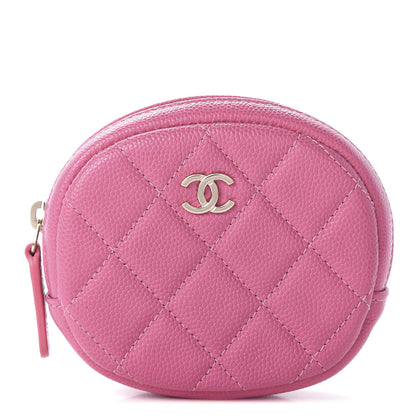 Chanel Caviar Quilted Zip Around Classic Coin Purse Pink 1 of 11