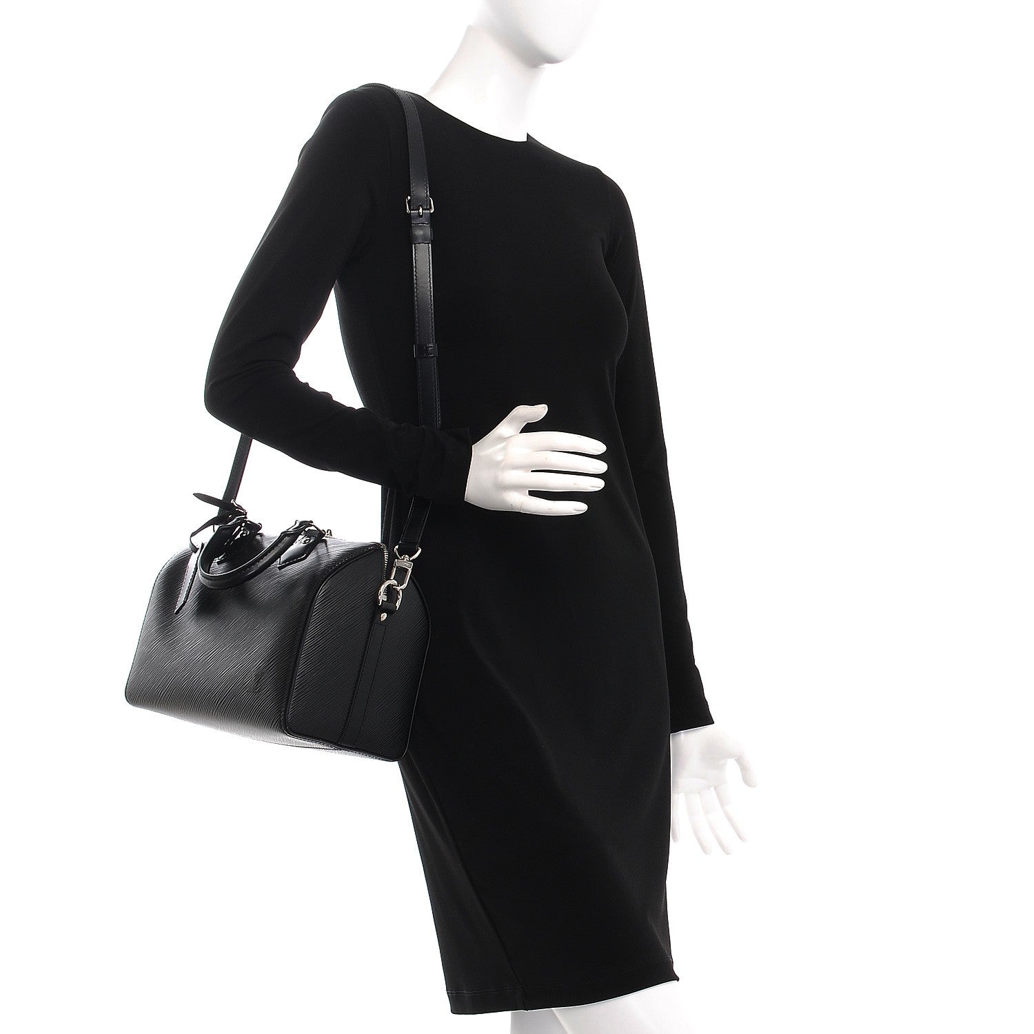 Louis Vuitton Epi Speedy Bandouliere 25 Black 2 of 8