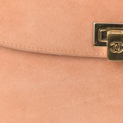 Chanel Suede Calfskin Shoulder Bag Light Orange 13 of 14