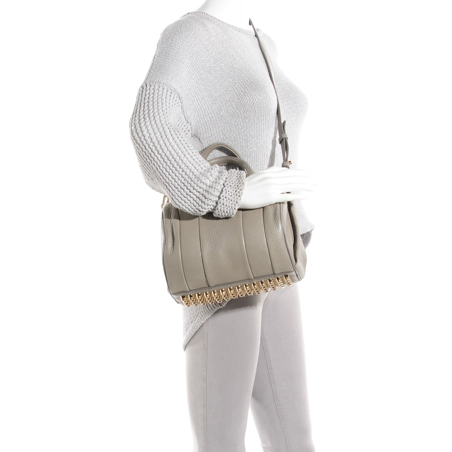 Alexander Wang Pebbled Lambskin Rockie Oyster 2 of 7