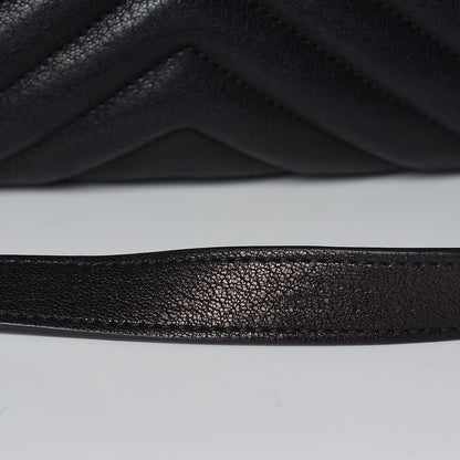 Saint Laurent Sheepskin Matelasse Chevron Monogram Large College Satchel Black 20 of 21
