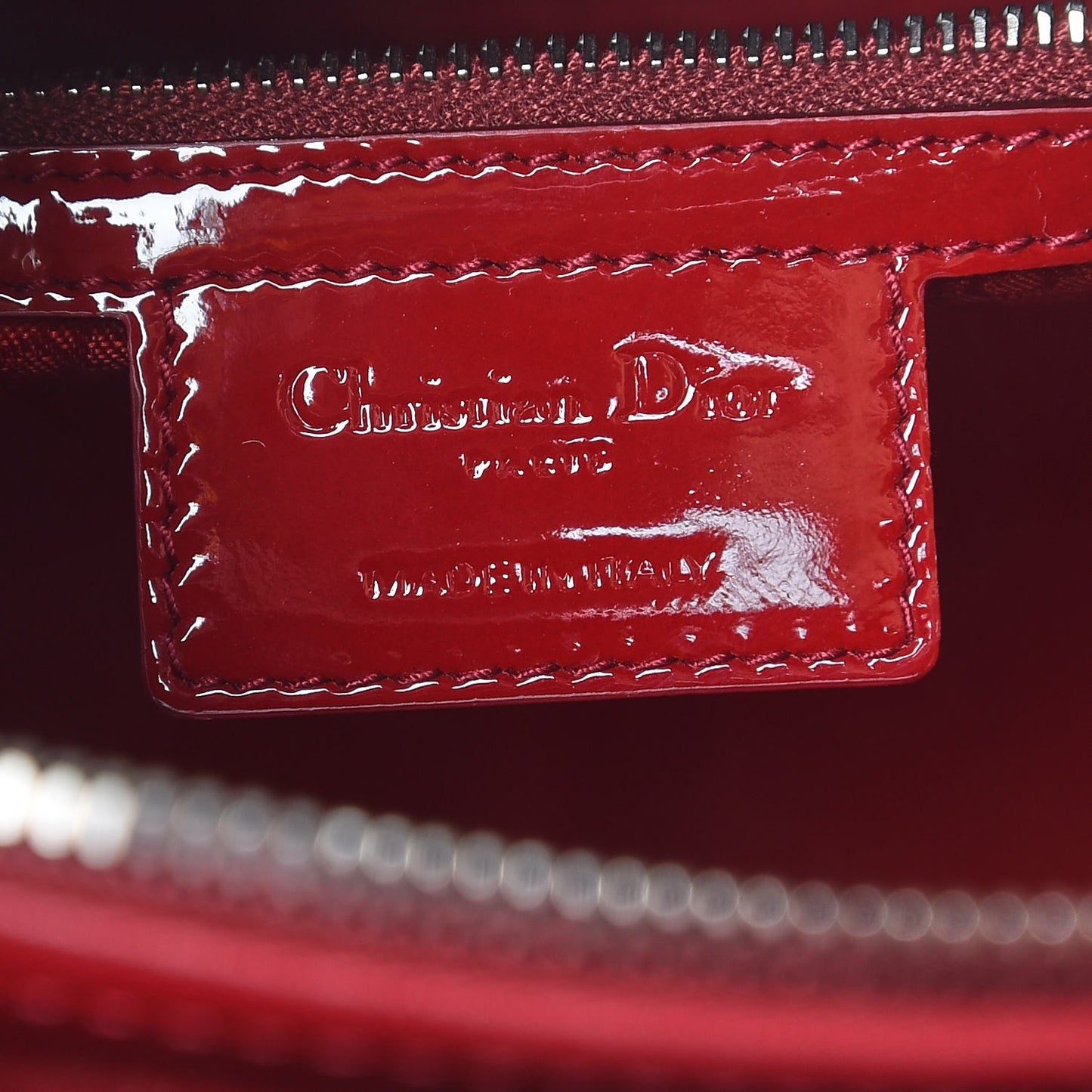 Patent Cannage Large Lady Dior Red