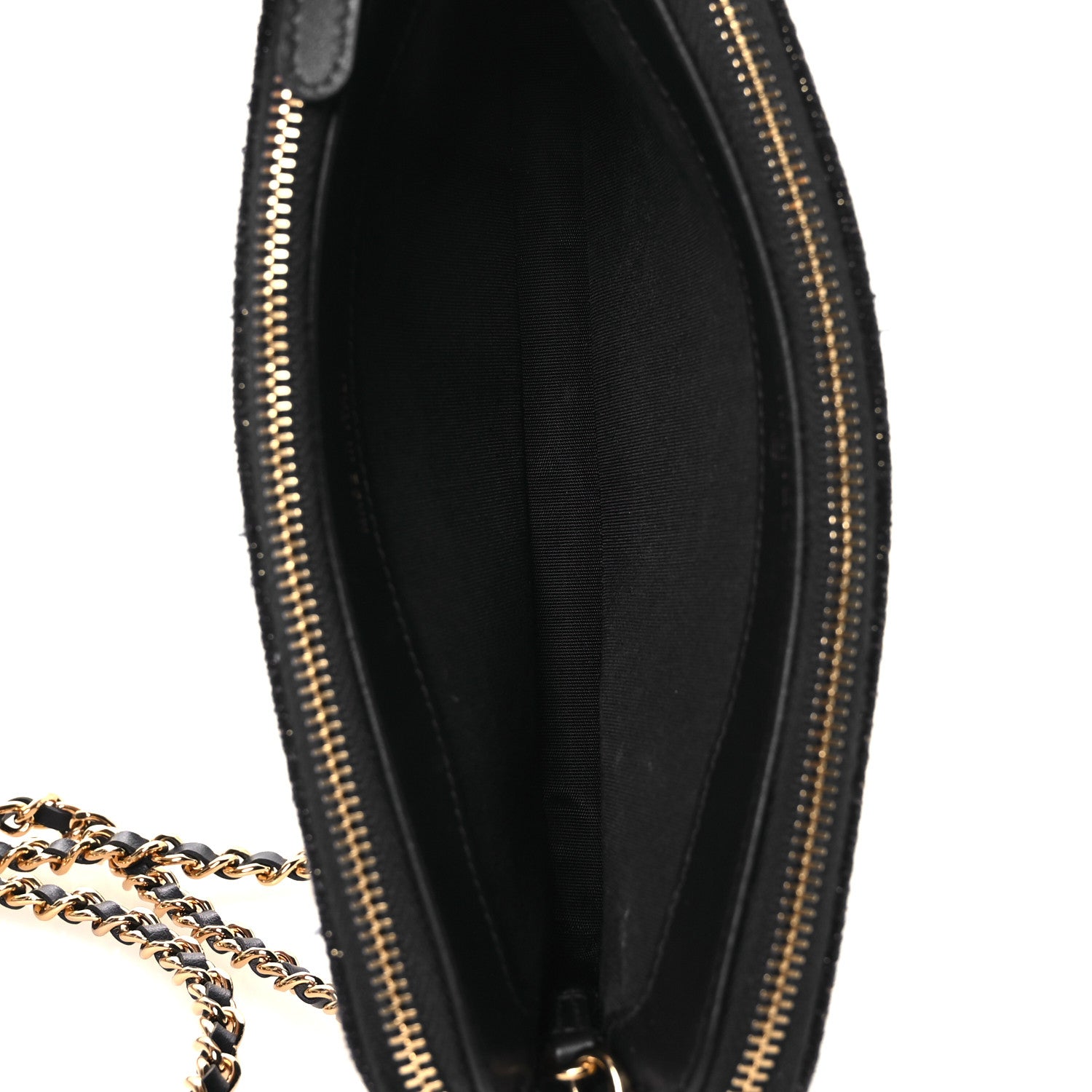 Chanel Canvas Small Deauville Clutch With Chain Navy 5 of 13