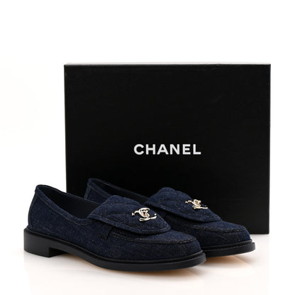 Chanel Denim CC Turnlock Loafers 41.5 Dark Blue 11 of 11