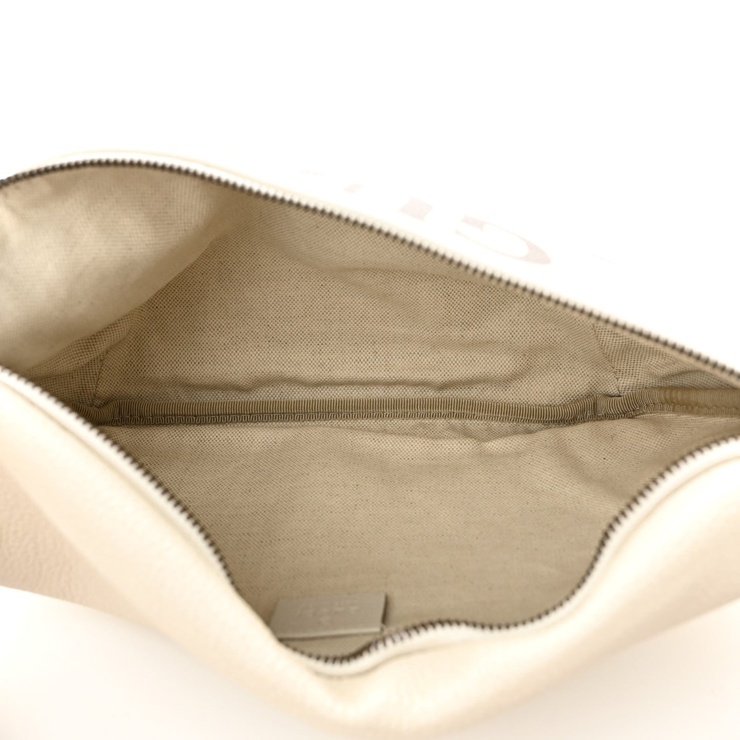 Grained Calfskin Logo Belt Bag White