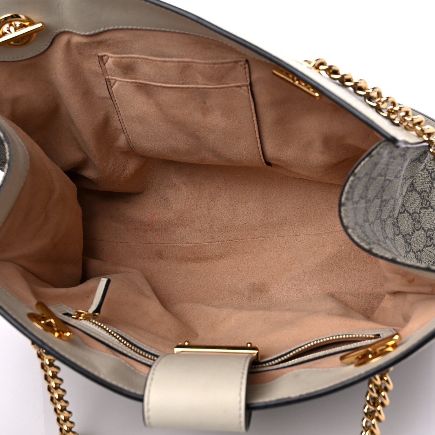 Gucci GG Supreme Monogram Medium Padlock Tote White 5 of 17