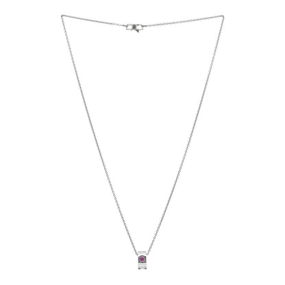 Louis Vuitton 18K White Gold Pink Sapphire Empreinte Pendant Necklace 3 of 6