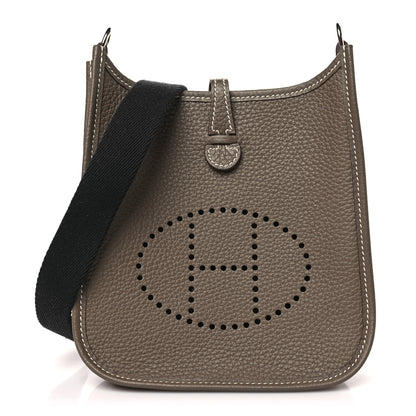 Hermes Taurillon Clemence Amazone Evelyne TPM Etoupe Bleu Indigo 1 of 11