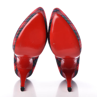 Christian Louboutin Fabric Tartan Print Lady Daf 160 Pumps 39 8 of 12