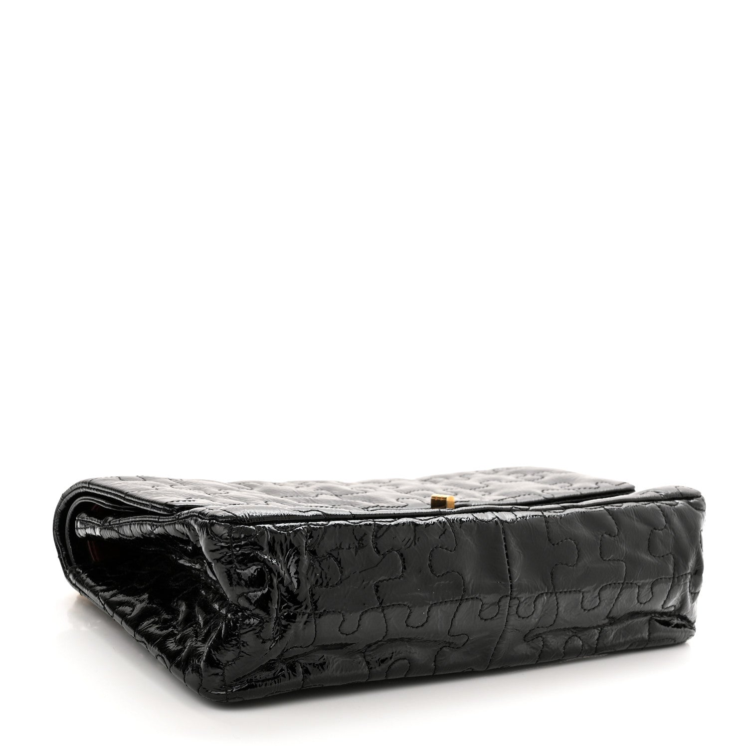 Chanel Crackled Patent Calfskin Puzzle 2.55 Reissue 226 Flap Black 4 of 11