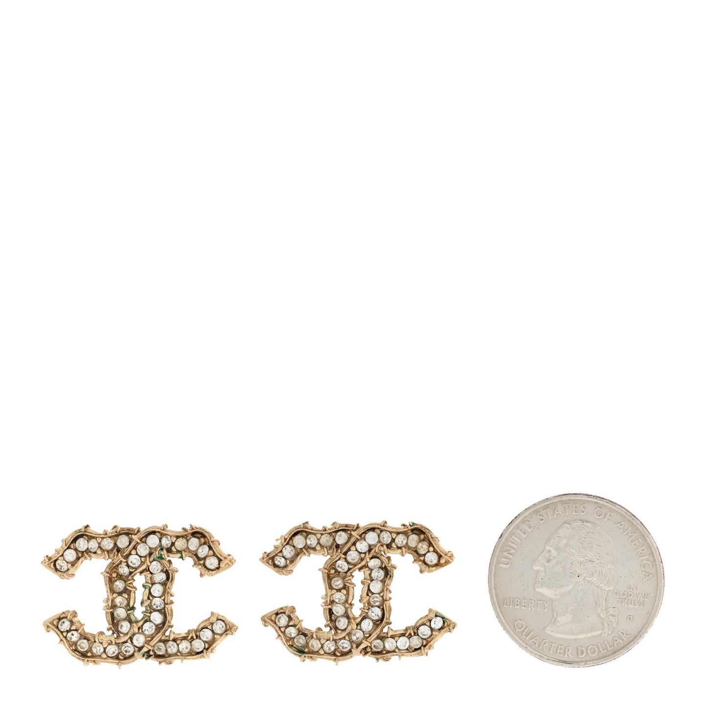 Crystal CC Earrings Gold