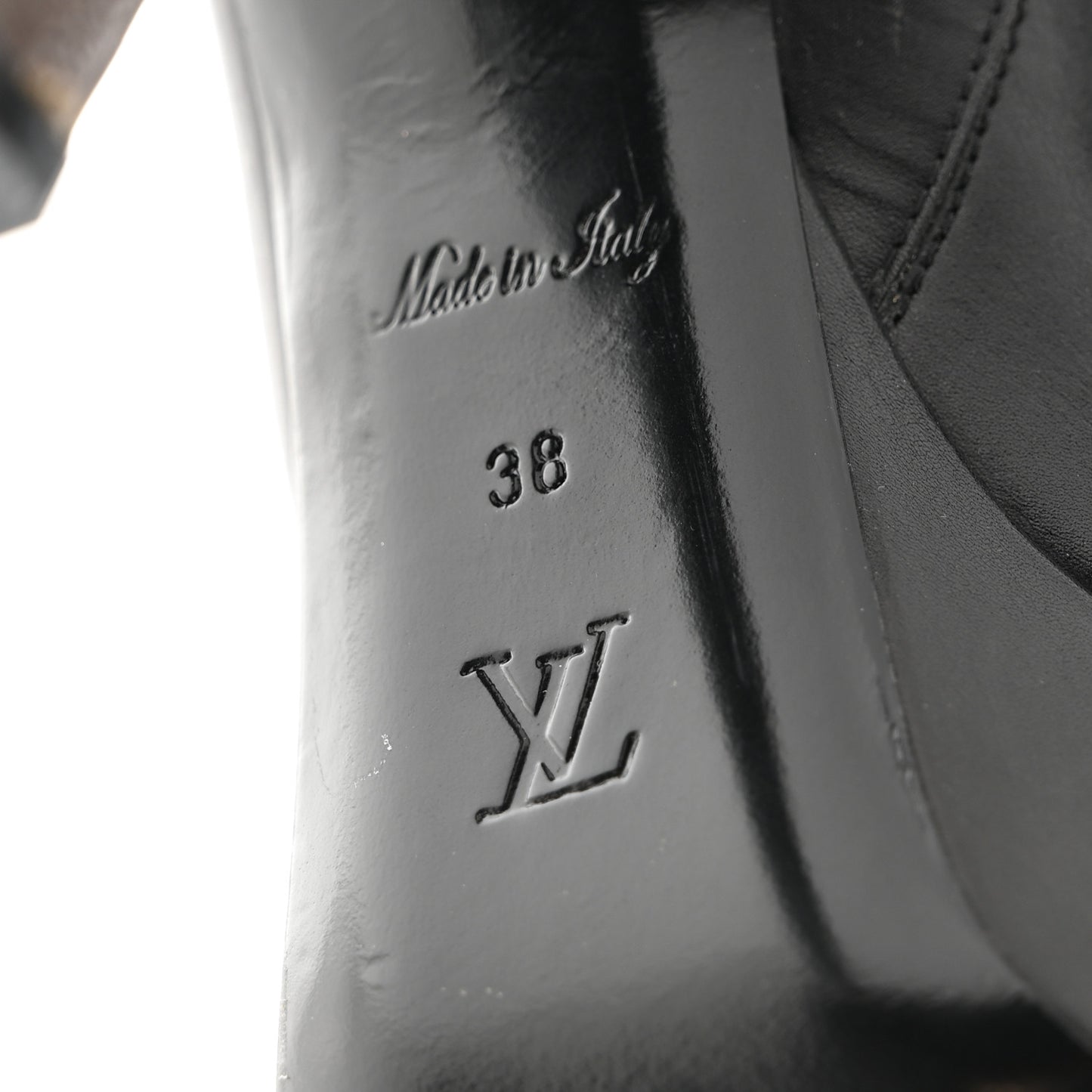 Calfskin Monogram Afterglow Platform Ankle Boots 38 Black