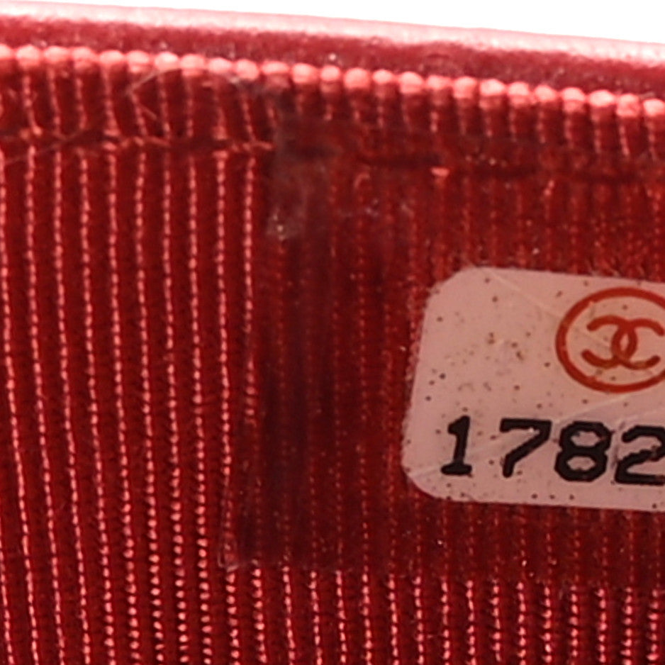 Chanel Lambskin Quilted Wallet On Chain WOC Red 8 of 11