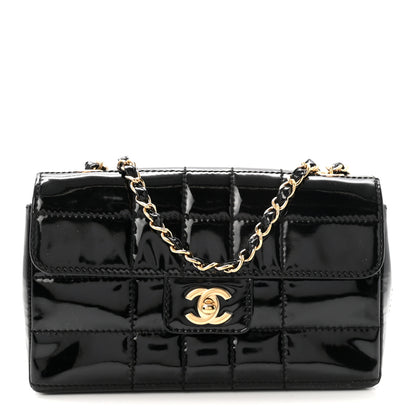 Chanel Patent Medium Chocolate Bar Flap Black 1 of 10
