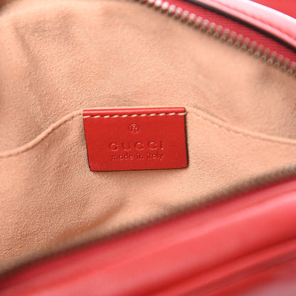 Gucci Calfskin Matelasse GG Marmont Belt Bag 85 34 Hibiscus Red 6 of 11