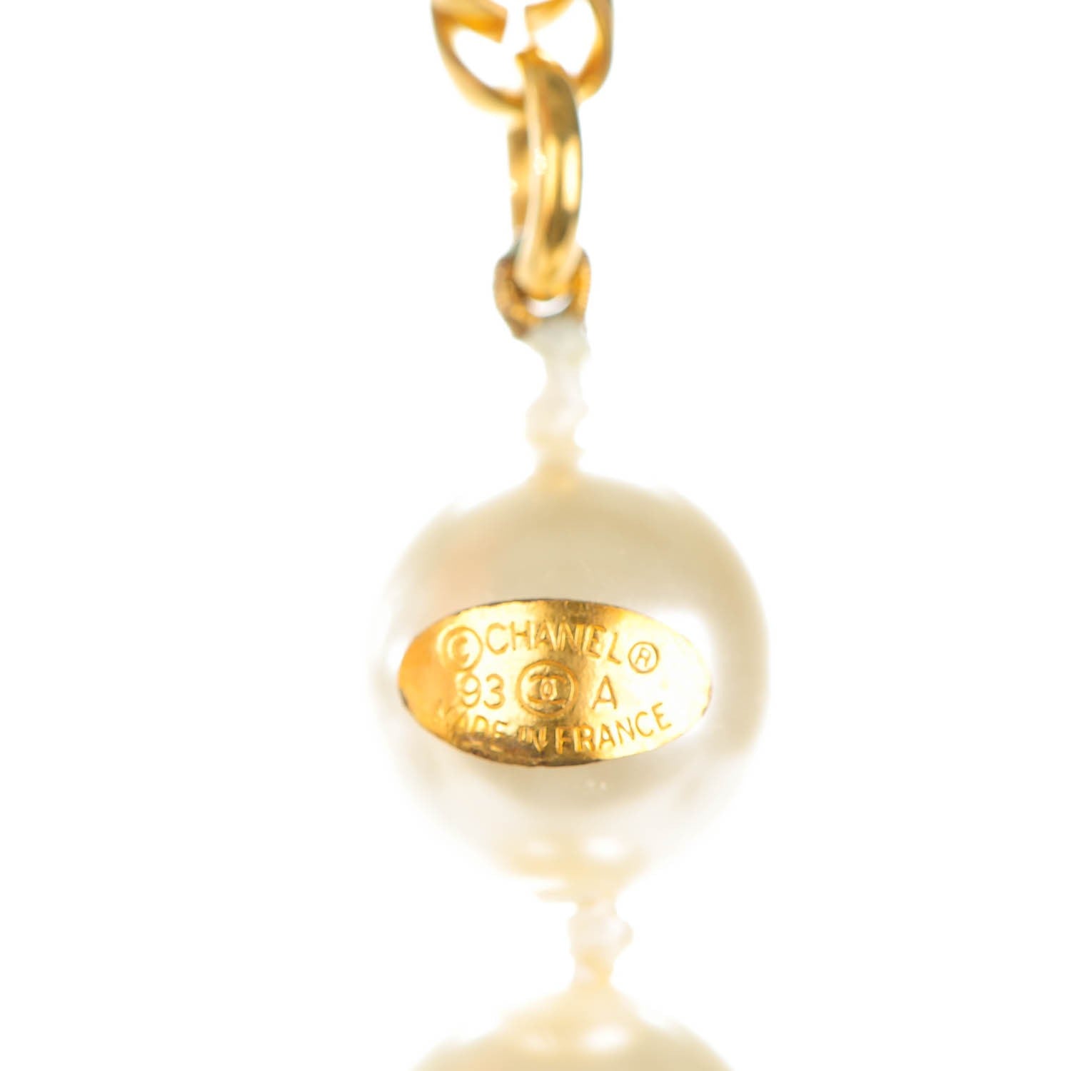 Chanel Pearl Long Necklace Gold 3 of 3