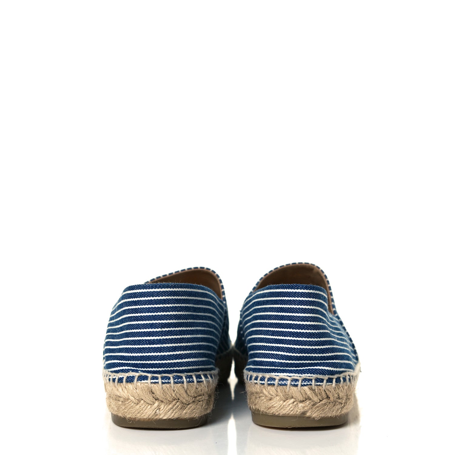 Chanel Canvas Striped Patent CC Espadrilles 40 Navy Black 5 of 10