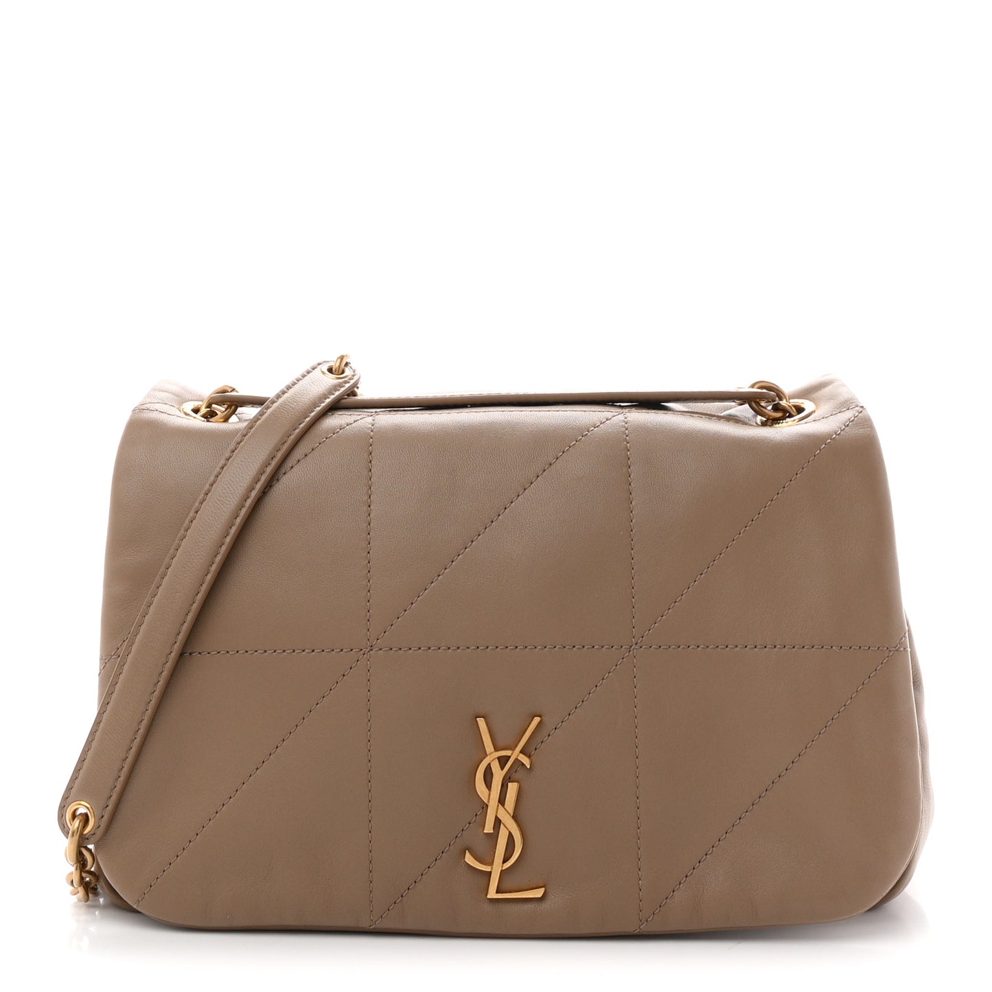 Lambskin Matelasse Monogram Small Jamie 4.3 Taupe