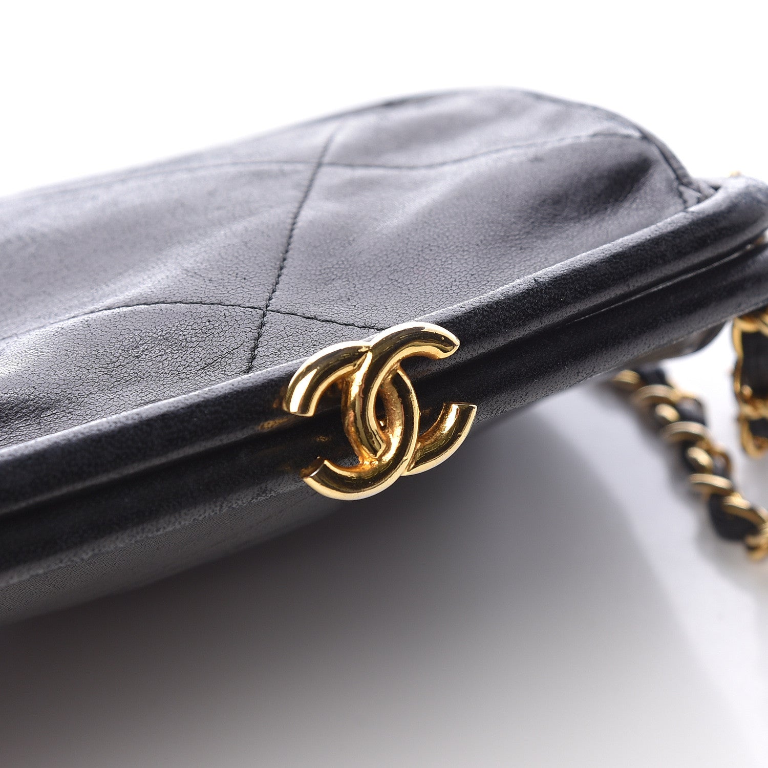Chanel Lambskin Quilted Tassel Kisslock Evening Bag Black 11 of 12