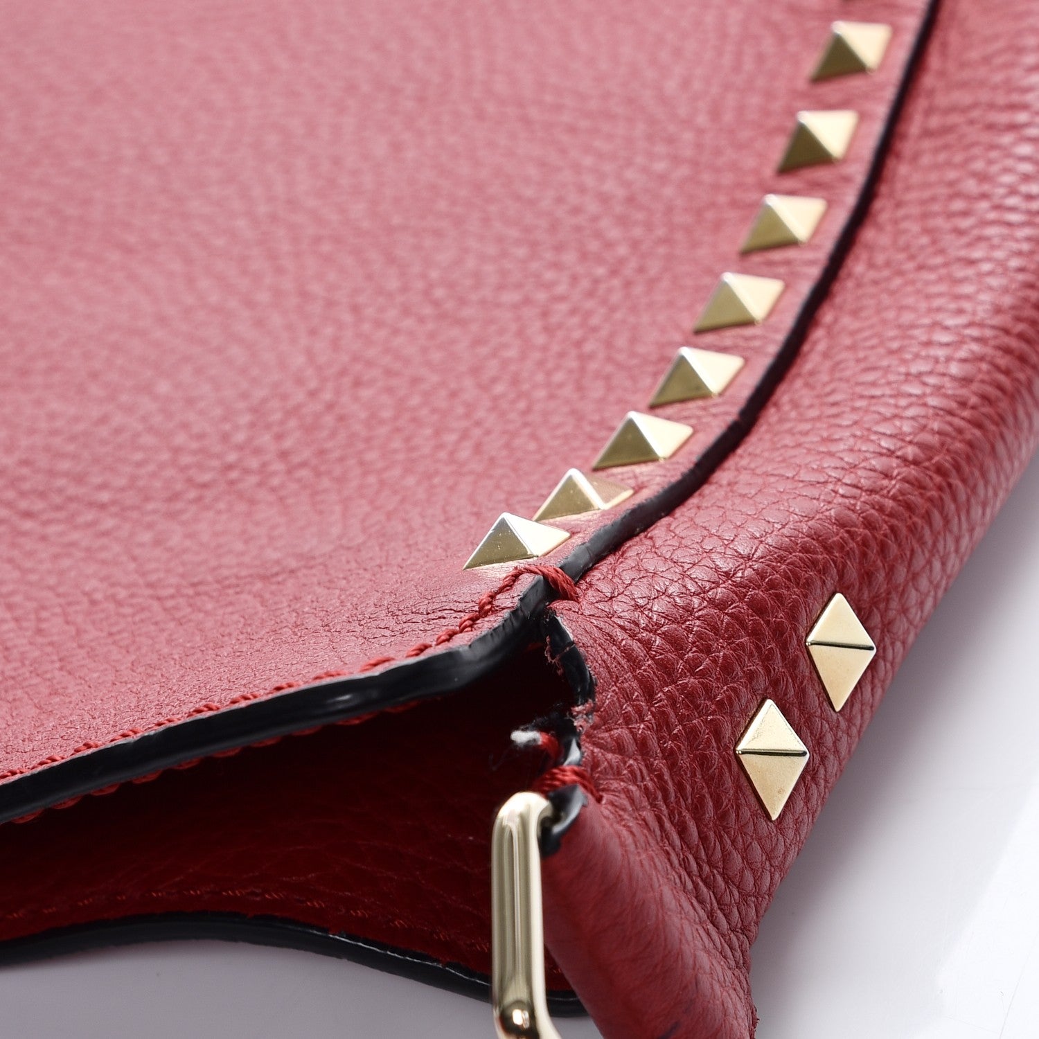 Valentino Garavani Pebbled Calfskin Large Rockstud Flip-Lock Messenger Bag Scarlet 11 of 11