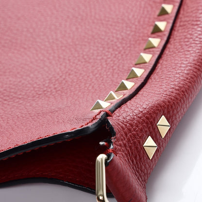 Valentino Garavani Pebbled Calfskin Large Rockstud Flip-Lock Messenger Bag Scarlet 11 of 11